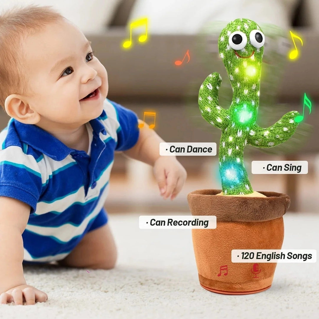 Dancing Cactus Mimicking Toy  Talking Singing Plush Doll  USB Charging  Repeating Toy for Babies and Toddlers  Repeats Image 5
