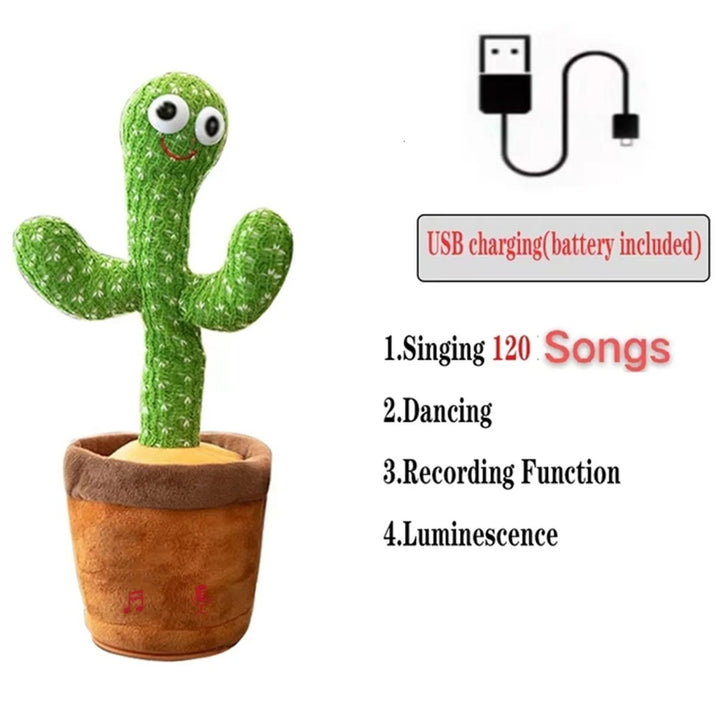 Dancing Cactus Mimicking Toy  Talking Singing Plush Doll  USB Charging  Repeating Toy for Babies and Toddlers  Repeats Image 8