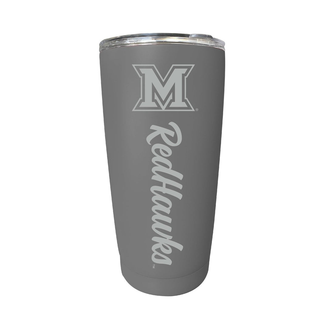 Miami of Ohio 16 oz Stainless Steel Etched Tumbler - Choose Your Color Image 2