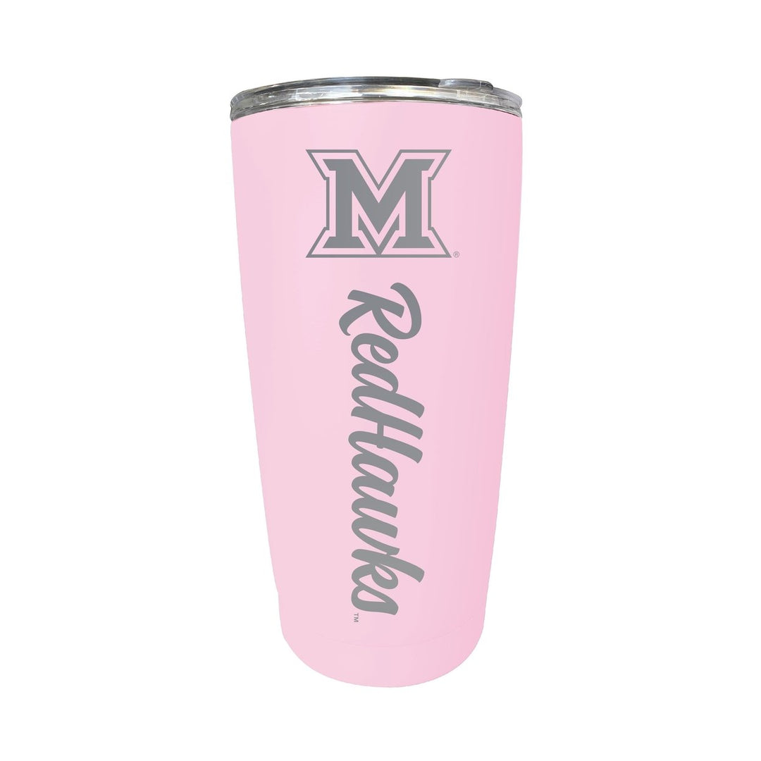 Miami of Ohio 16 oz Stainless Steel Etched Tumbler - Choose Your Color Image 4