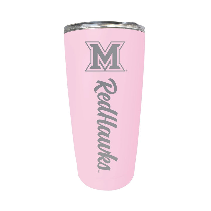 Miami of Ohio 16 oz Stainless Steel Etched Tumbler - Choose Your Color Image 1