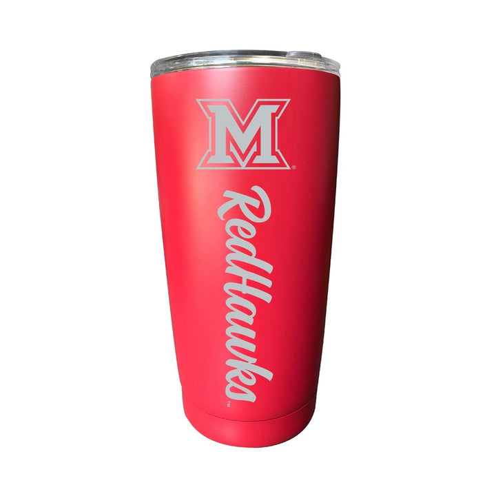 Miami of Ohio 16 oz Stainless Steel Etched Tumbler - Choose Your Color Image 5
