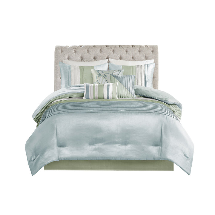 Gracie Mills Nixon 7-Piece Contemporary Striped Comforter Set - GRACE-101 Image 9