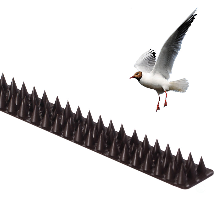 Brown Bird Deterrent Spikes 10 Pack Plastic Fence Cat Repellent Weatherproof Image 4