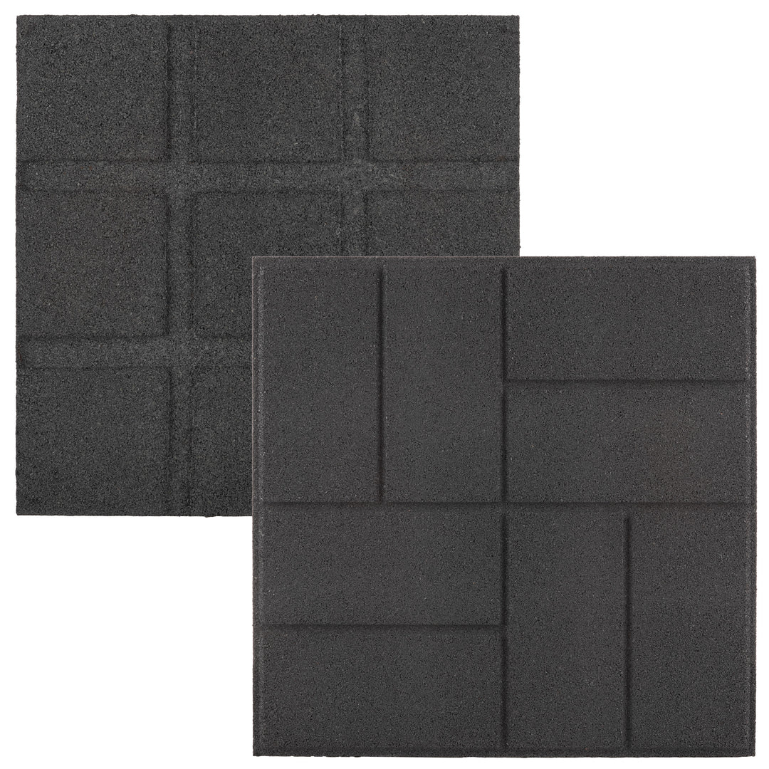 Pure Garden Rubber Deck Tiles 8-Pack Outdoor Flooring 28SQFT Dual-Sided Pavers Image 1