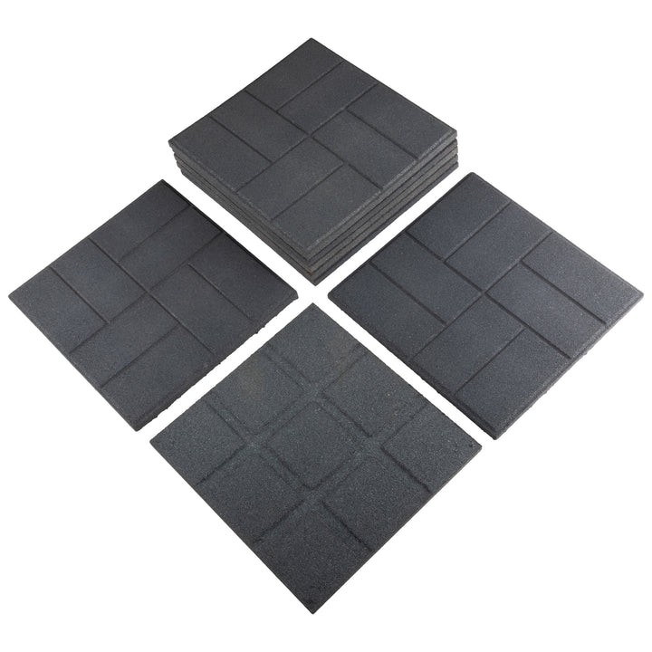 Pure Garden Rubber Deck Tiles 8-Pack Outdoor Flooring 28SQFT Dual-Sided Pavers Image 5