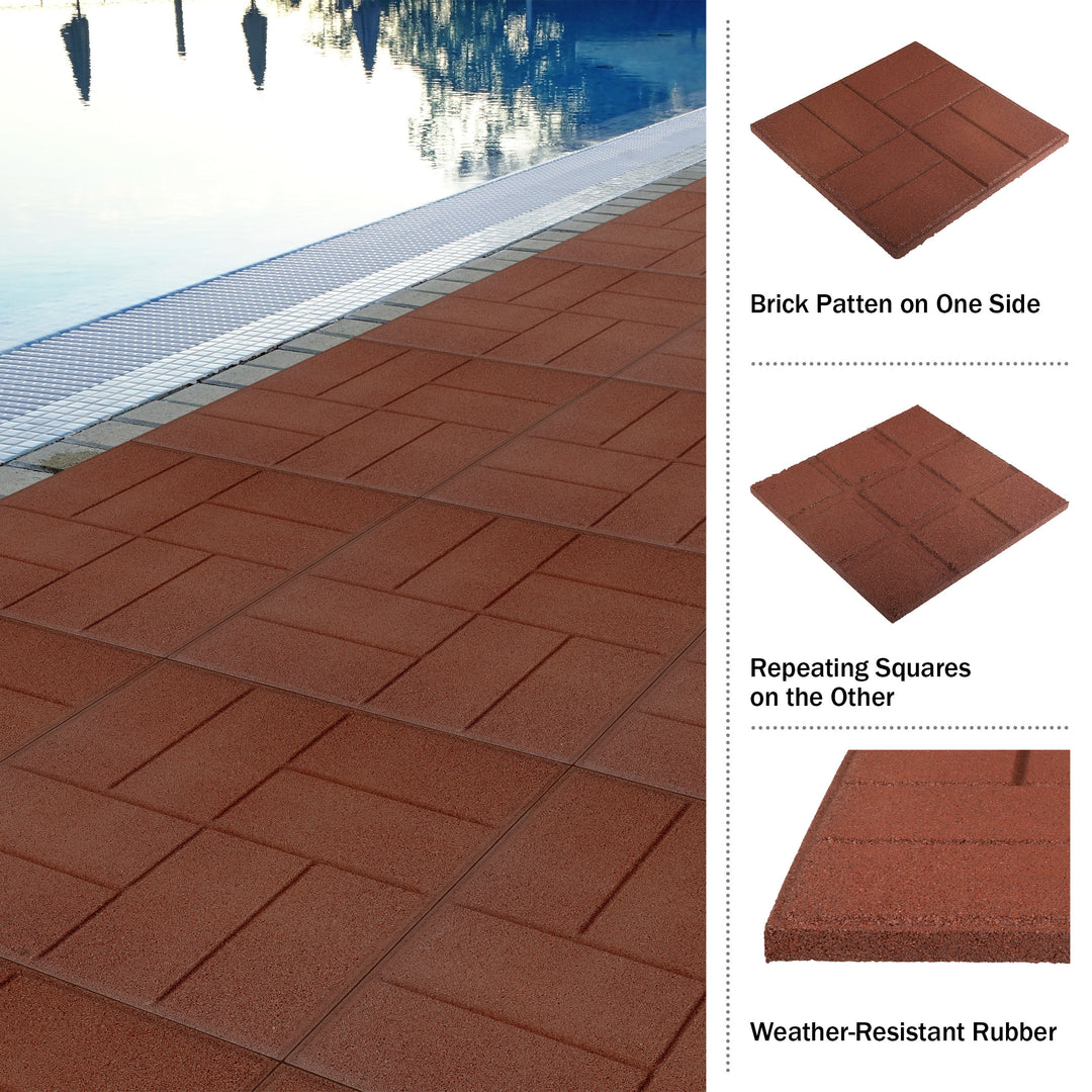 Pure Garden Rubber Deck Tiles 8-Pack Outdoor Flooring 28SQFT Dual-Sided Pavers Image 10