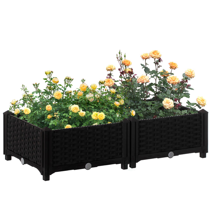 Raised Garden Bed Screwless Planter Durable Weather-Resistant Plastic 15.75x15.75 Image 3