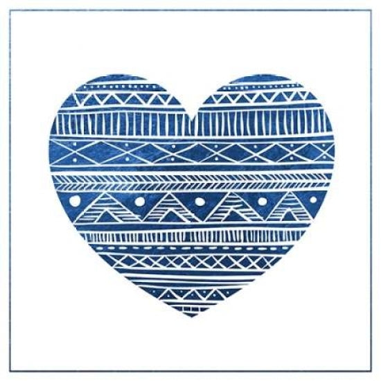 Indigo Tribal Heart 1 Poster Print by Brown Victoria Brown-VARPDXVBSQ078A Image 1