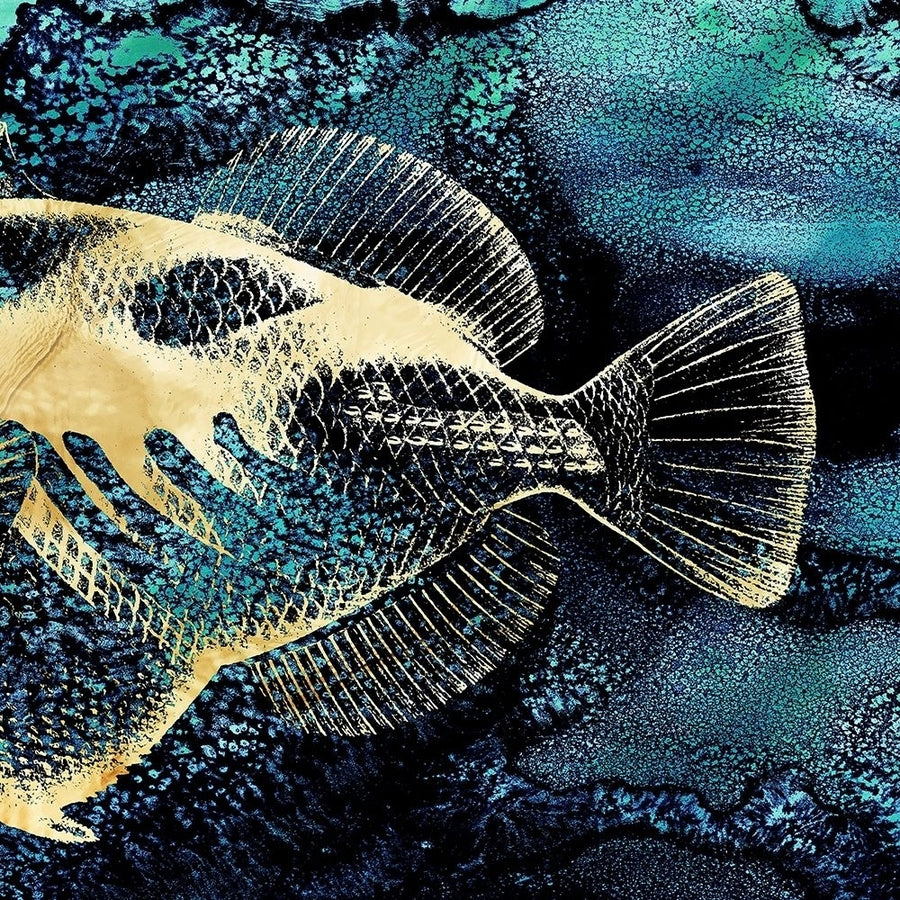 Blue Ink and Golden Fish II by Christine Zalewski-VARPDXZX143A Image 1