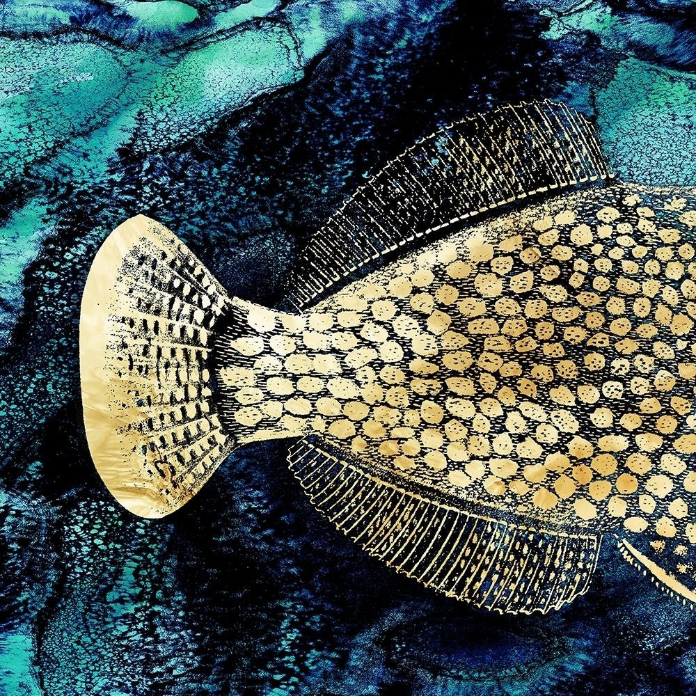 Blue Ink and Golden Fish I by Christine Zalewski-VARPDXZX142A Image 1