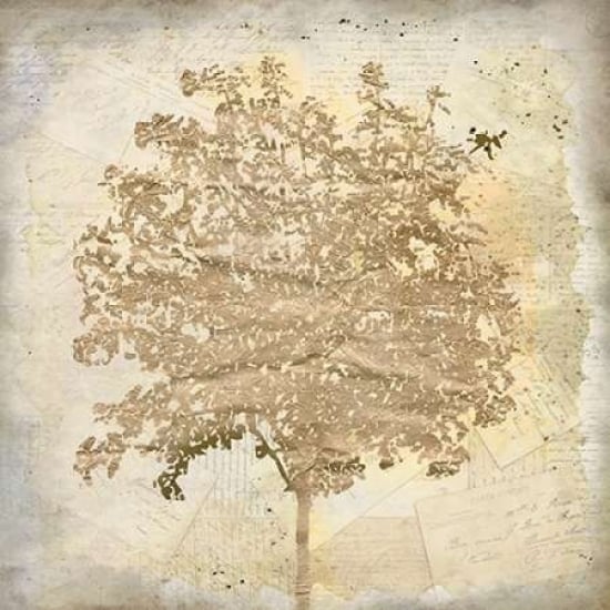 Tree Silhouette Gold Craft 2 Poster Print by Kimberly Allen-VARPDXKASQ384B Image 1