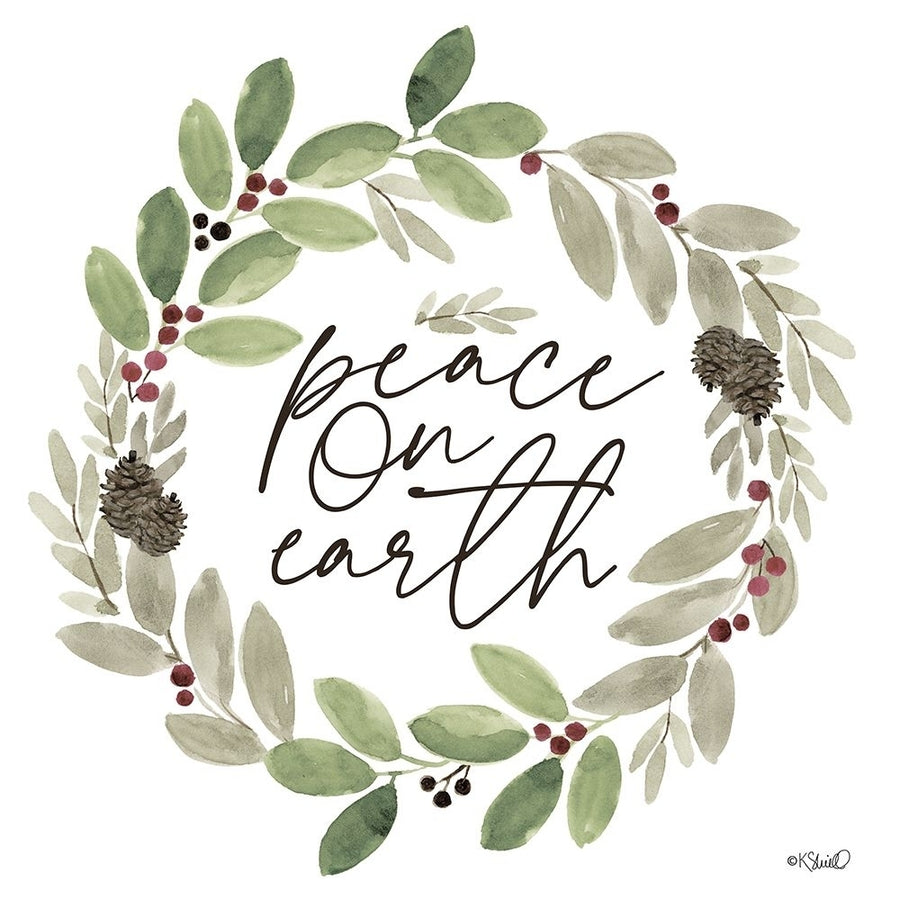 Peace on Earth Wreath Poster Print - Kate Sherrill-VARPDXKS222 Image 1