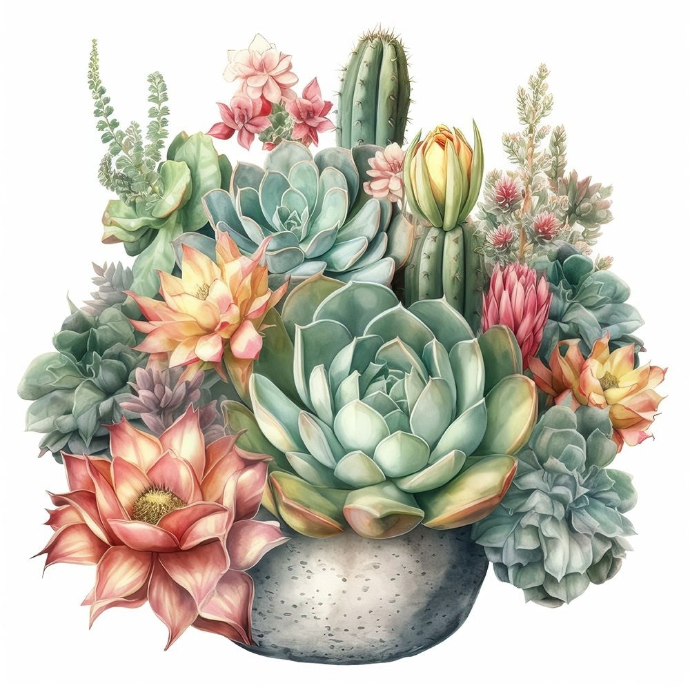 Succulent Bouquet 3 Poster Print - Design Studio LSR-VARPDXLSRDS0312 Image 1