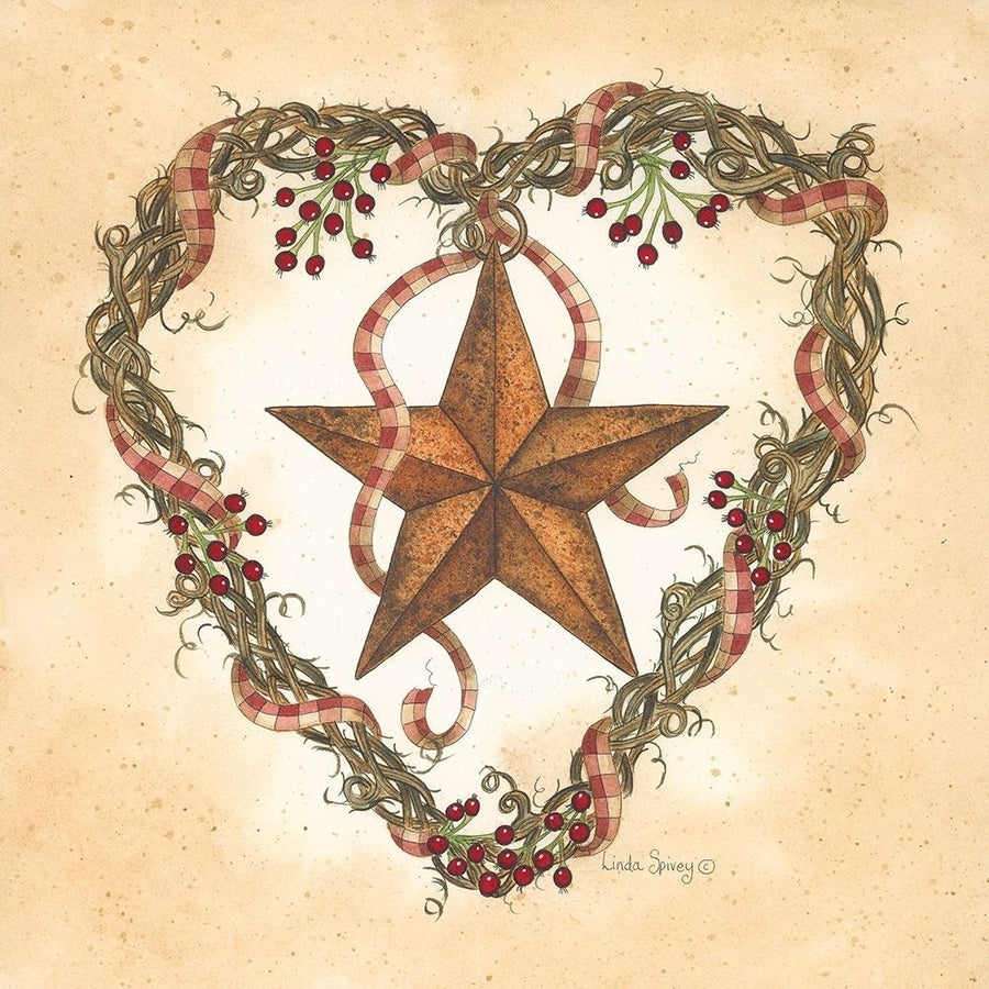 Barnstar with Heart Wreath Poster Print by Linda Spivey-VARPDXLS697 Image 1