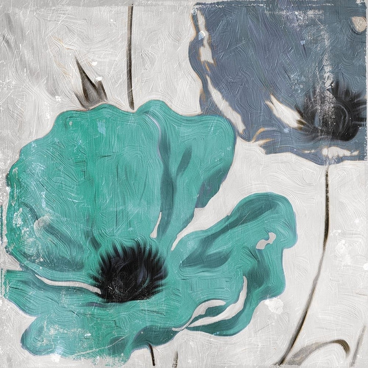 Floral Teal and Blue Hues Poster Print by Milli Villa-VARPDXMVSQ075A Image 2