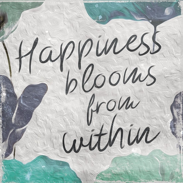 Floral Teal Happiness Poster Print by Milli Villa-VARPDXMVSQ075C Image 1