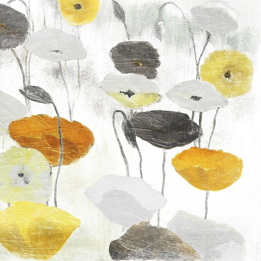 Yellow Grey Poppies Two Poster Print by Mlli Villa-VARPDXMVSQ132B Image 1