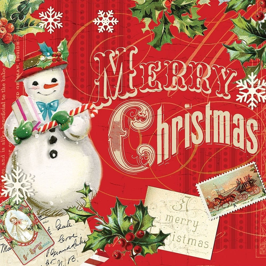 Merry Xmas Snowman 2 Poster Print - Bijoux And Lula-VARPDXQCASQ179A Image 1