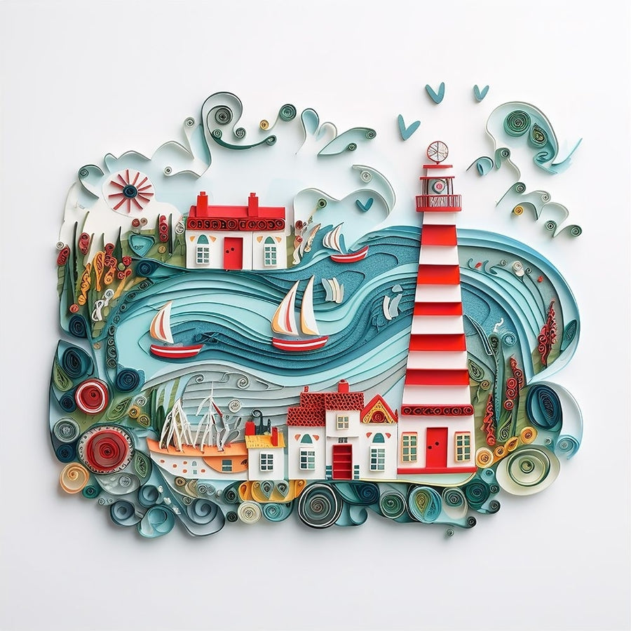 Paper Art Coastal Scene17 Poster Print - Ray Heere-VARPDXRAYHEE288509 Image 1