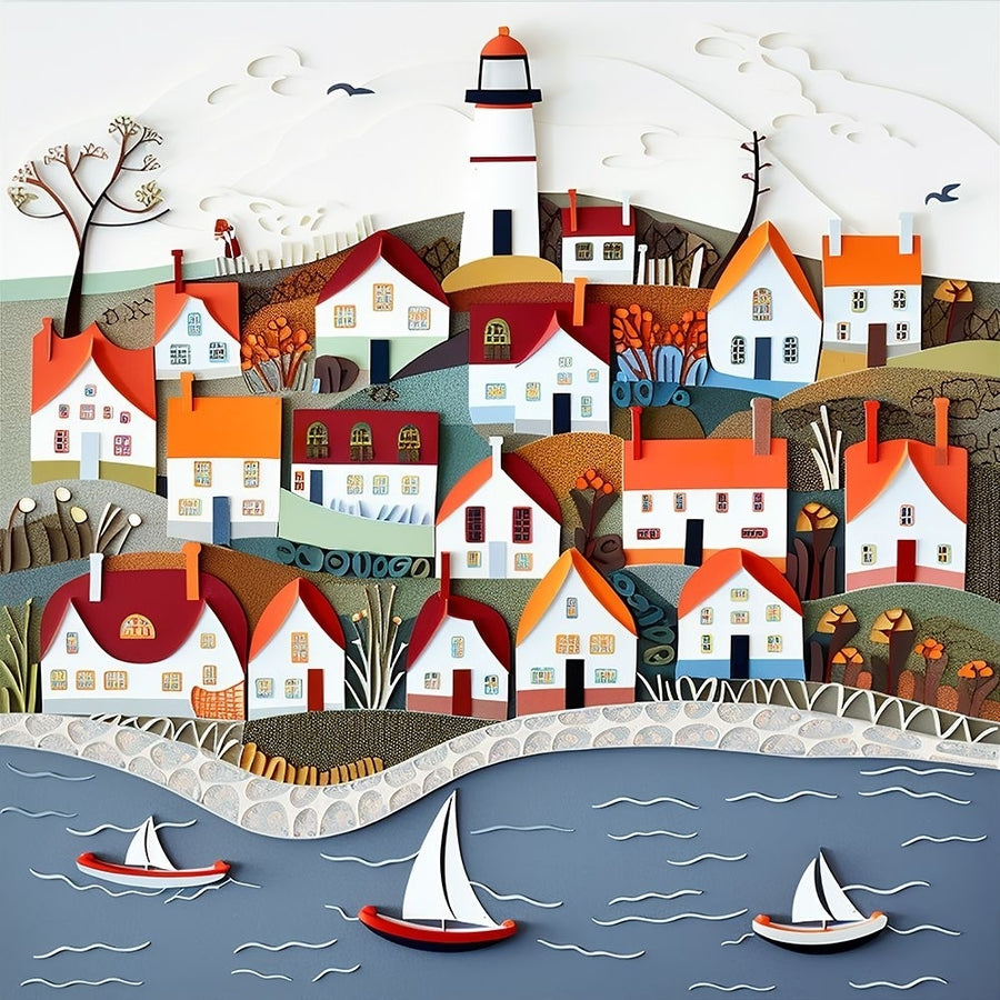 Paper Art Coastal Scene20 Poster Print - Ray Heere-VARPDXRAYHEE288510 Image 1