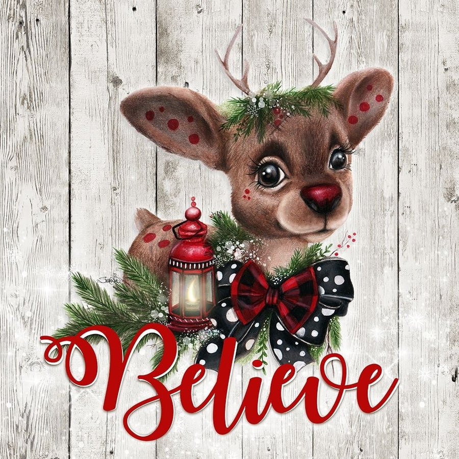 Rudolph - Wood Background Poster Print - Pike Art Sheena-VARPDXSHEPIK214065 Image 1