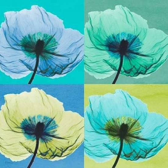 Blue Green Flowers 2 Poster Print by Albert Koetsier-VARPDXAKXSQ396B Image 2