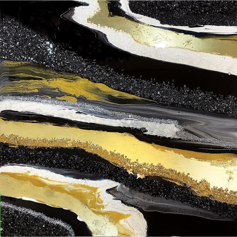 Black And Gold Agate-Square Poster Print - Alyson Storms-VARPDXAS0041 Image 1