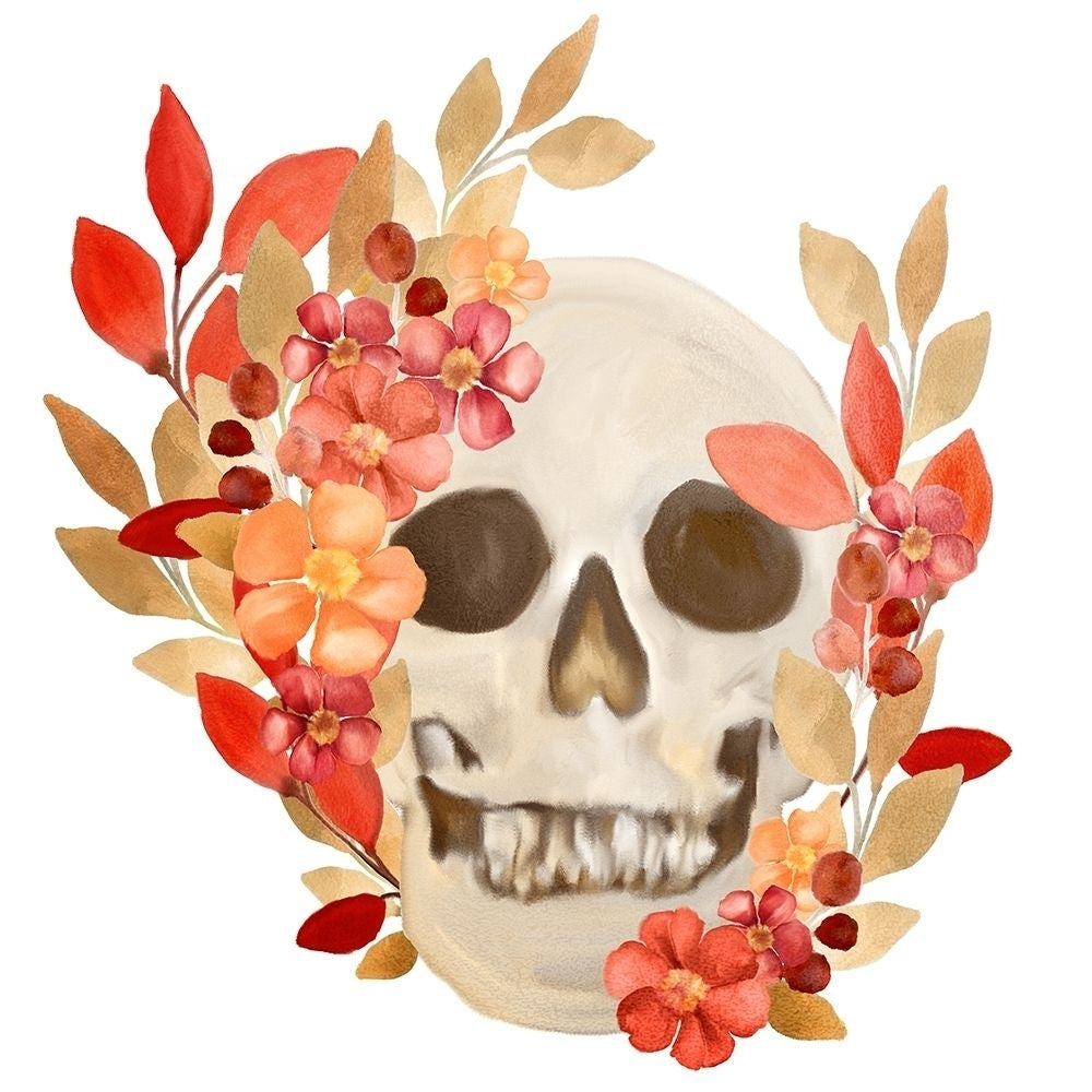 Fall Floral Skull Poster Print by Ann Bailey-VARPDXBASQ033C Image 1