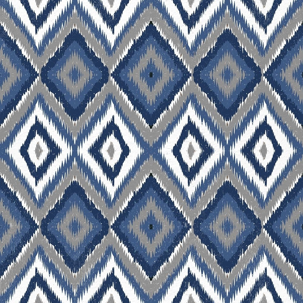 Ikat Blues Poster Print - Ann Bailey-VARPDXBASQ142A Image 1