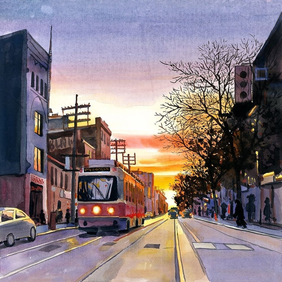 SUNSET STREETSCAPE TO TORONTO Poster Print by Atelier B Art Studio Atelier B Art Studio-VARPDXBEGSTS62 Image 1