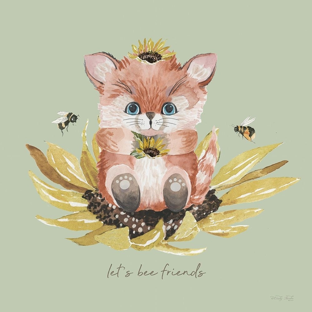 Baby Fox - Lets Bee Friends Poster Print - Cindy Jacobs-VARPDXCIN3969 Image 1