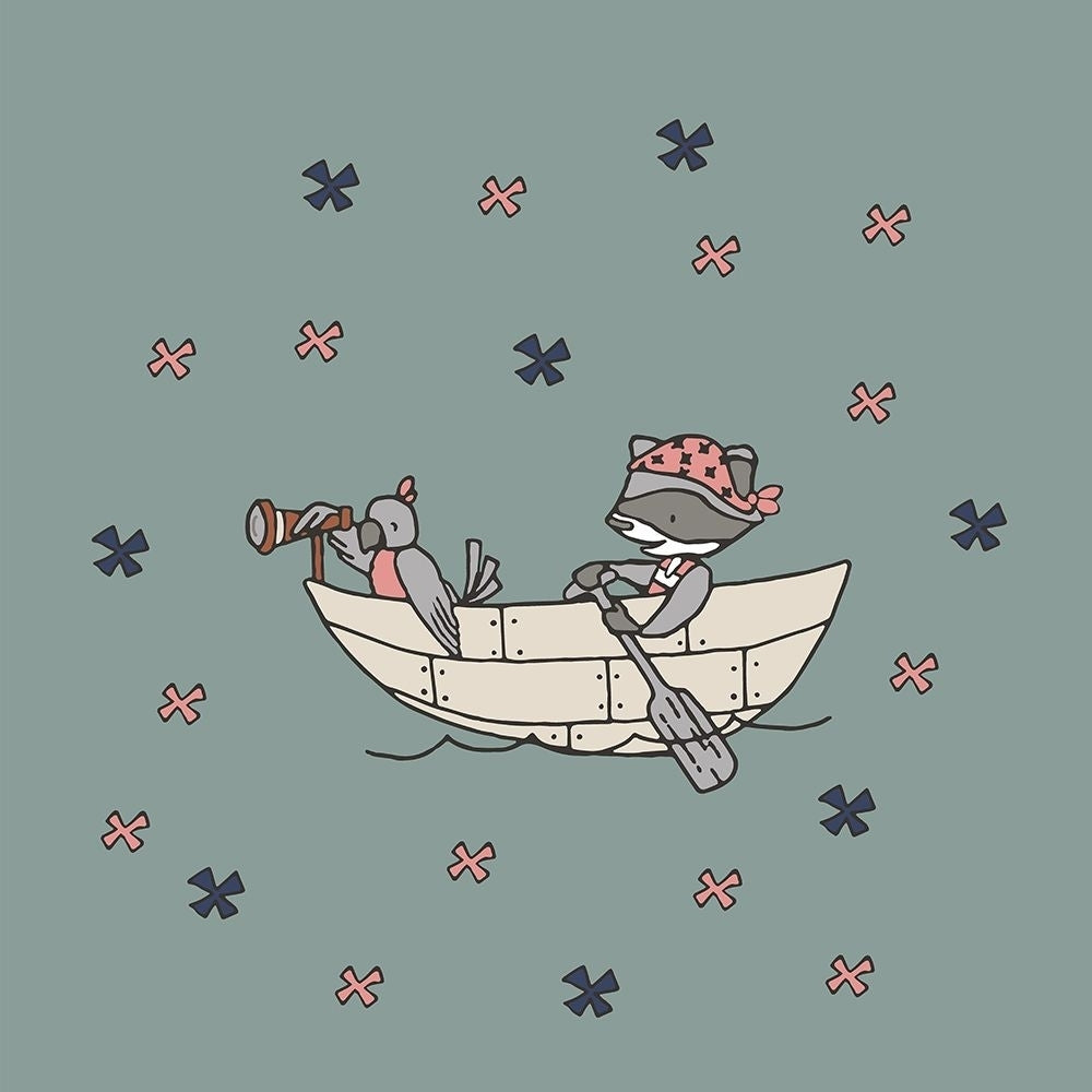 Raccoon Pirate Boat Poster Print - Melody Designs Sweet-VARPDXCTSQ216C Image 1