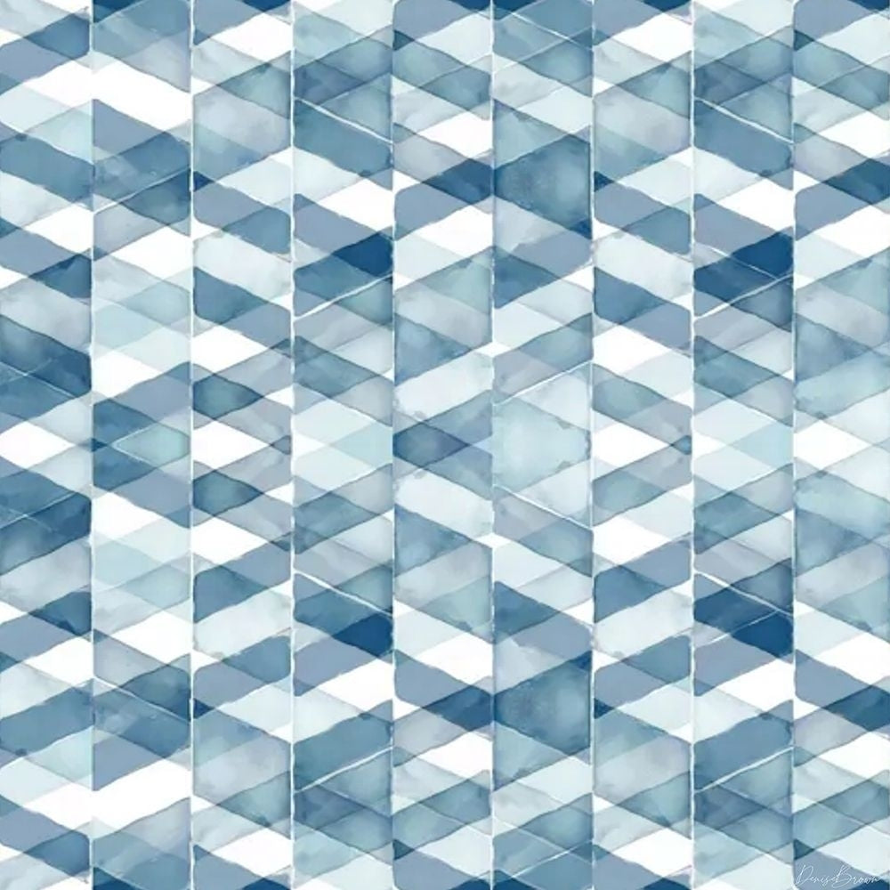 Blue Geometric 1 by Denise Brown-VARPDXDBSQ019A Image 1