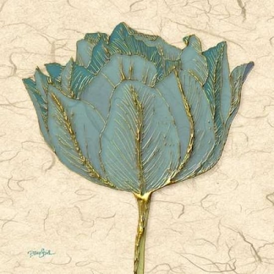 Muted Teal Tulip 1 Poster Print by Diane Stimson-VARPDXDSSQ208A3 Image 2