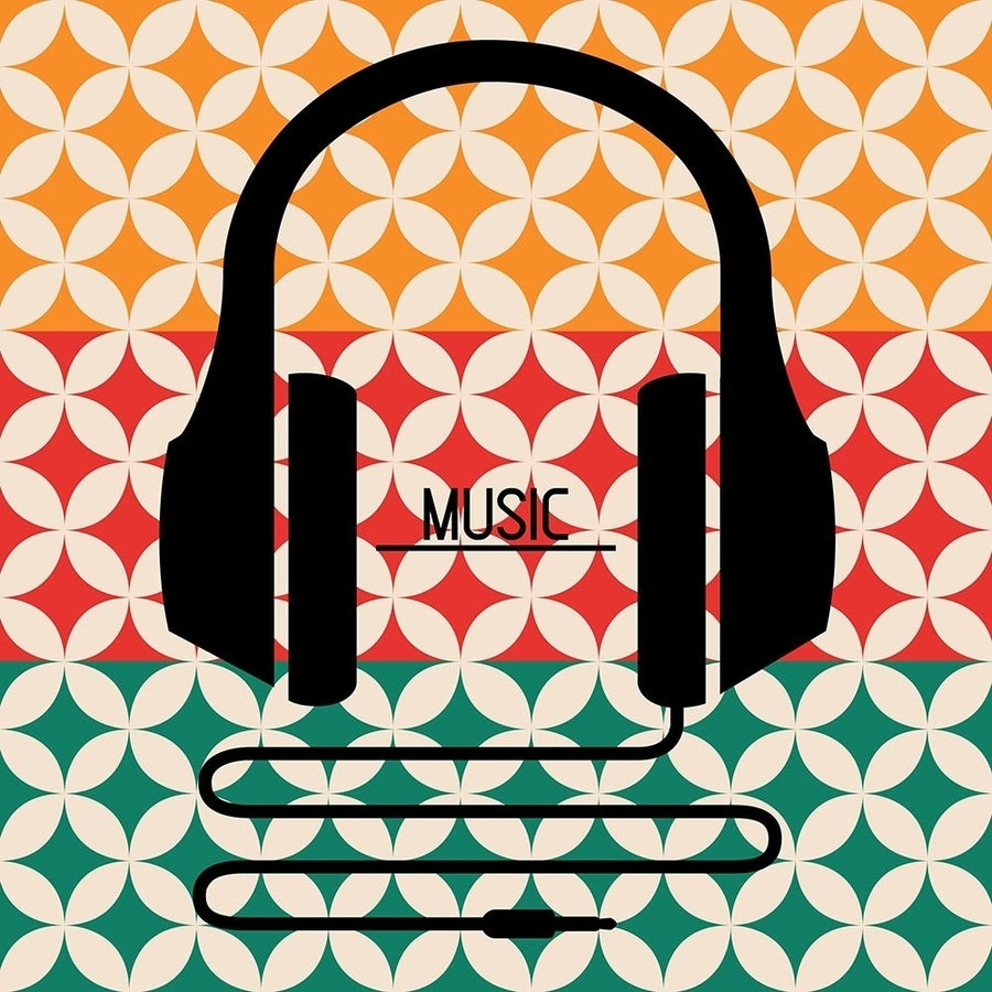 Headphones Music Retro Poster Print by Enrique Rodriquez Jr-VARPDXERJSQ052C Image 1