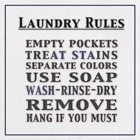 Laundry Rules Square Poster Print by Lauren Gibbons-VARPDXGLSQ013A1 Image 1