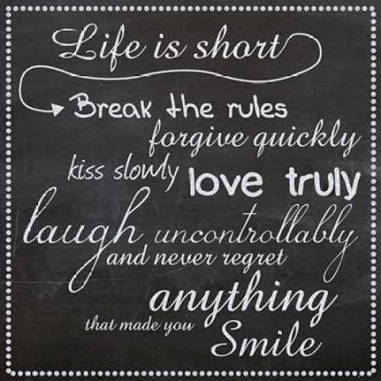 Life Is Short Chalk White Poster Print by Lauren Gibbons-VARPDXGLSQ052B1 Image 1