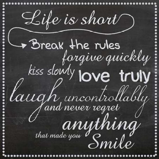 Life Is Short Chalk White Poster Print by Lauren Gibbons-VARPDXGLSQ052B1 Image 2