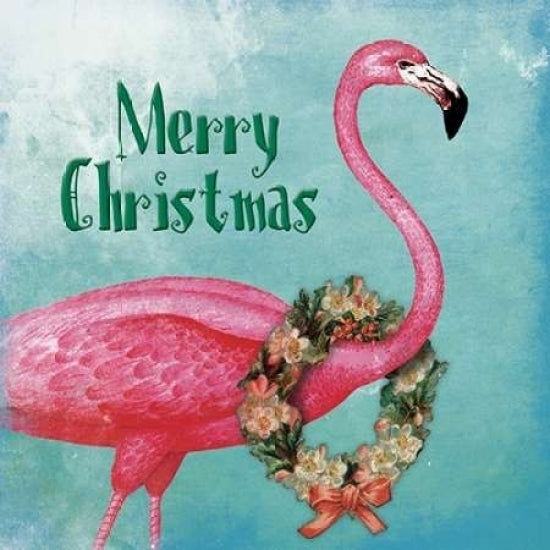 Christmas Flamingo Text Poster Print by Jace Grey-VARPDXJGSQ295A4 Image 1