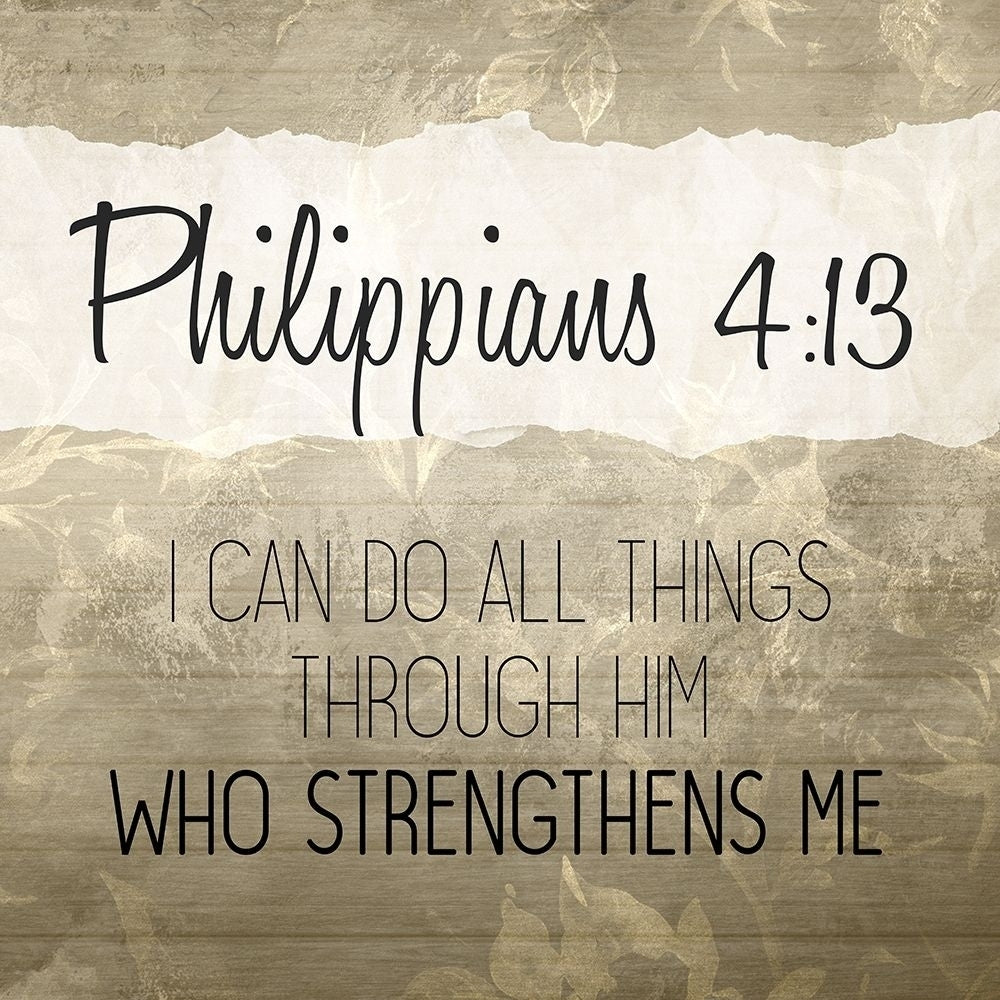 Philippians 4 13 Cream Poster Print by Allen Kimberly-VARPDXKASQ1409C Image 1