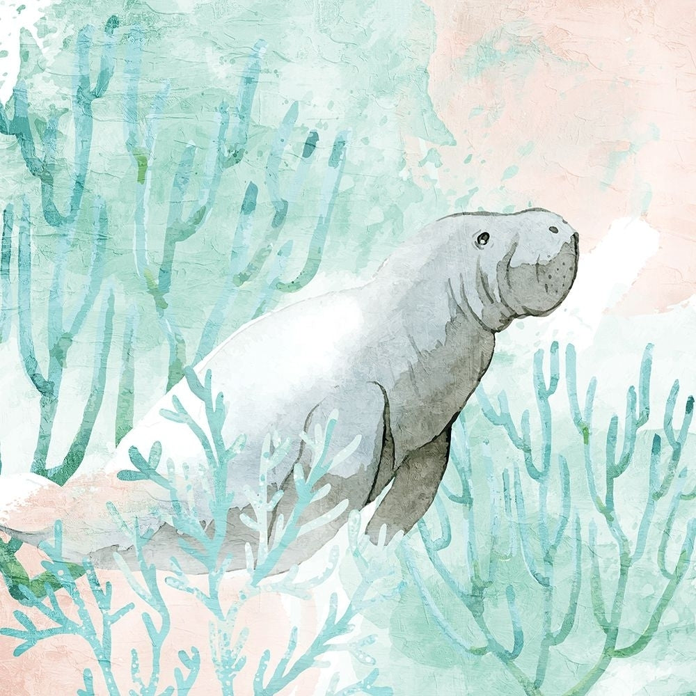 Manatee Swim Poster Print - Kimberly Allen-VARPDXKASQ2688E Image 1