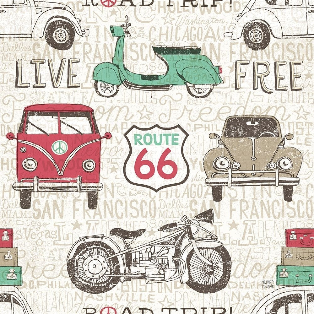 American Road Trip Pattern I Poster Print by Oliver Towne-VARPDX52184 Image 1