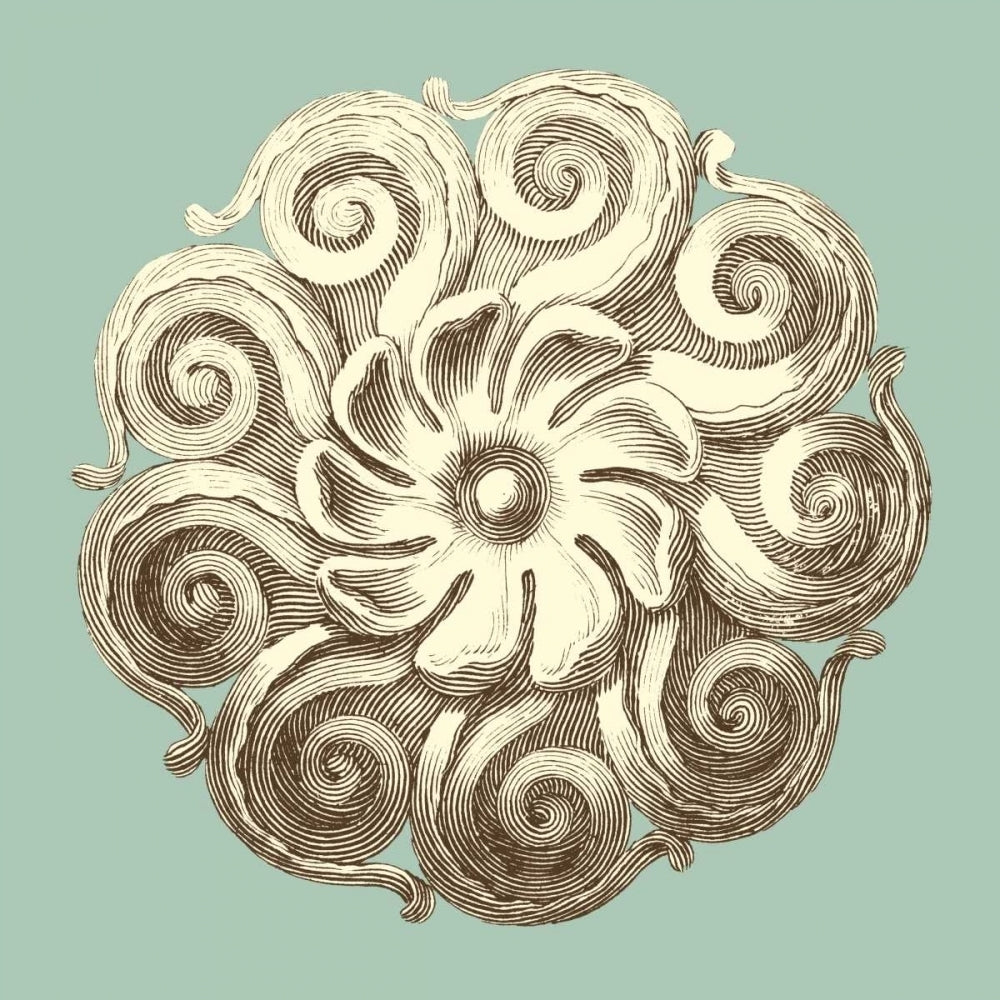 Celadon and Mocha Rosette I Poster Print - Studio Vision-VARPDX54727Z Image 1