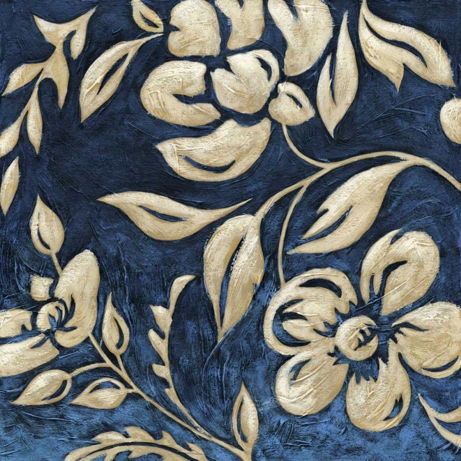 Indigo and Cream Brocade I Poster Print - Chariklia Zarris-VARPDX55543Z Image 1