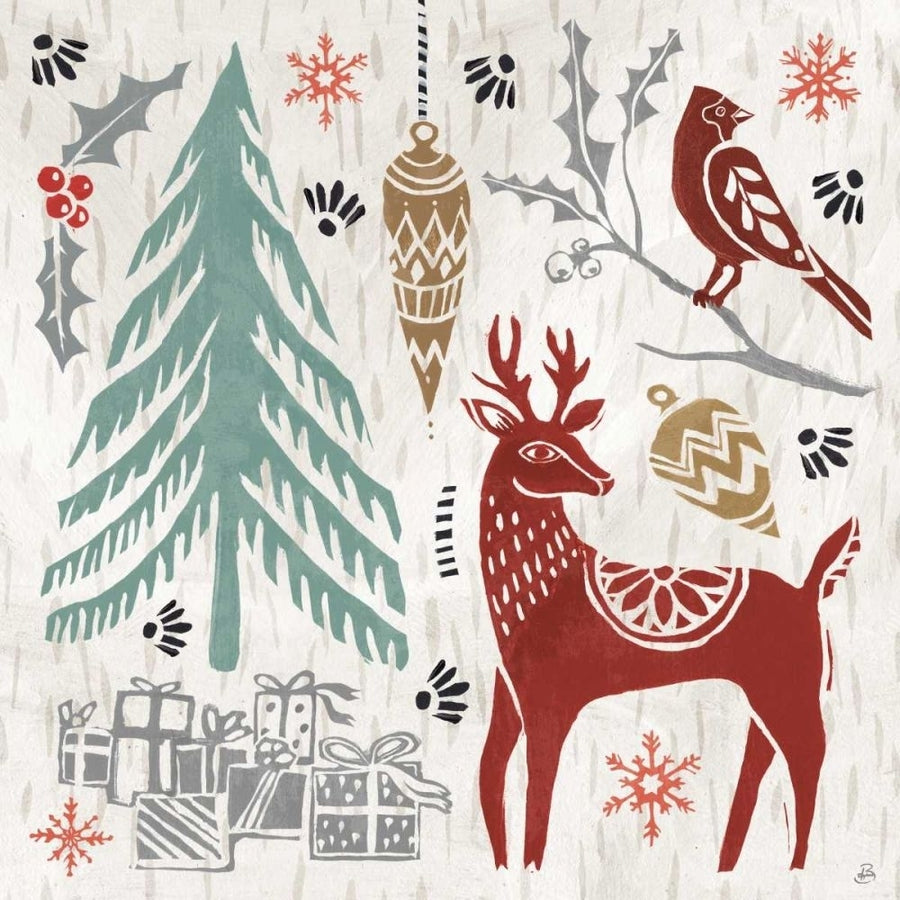 Woodcut Christmas V Color by Daphne Brissonnet-VARPDX69696 Image 1