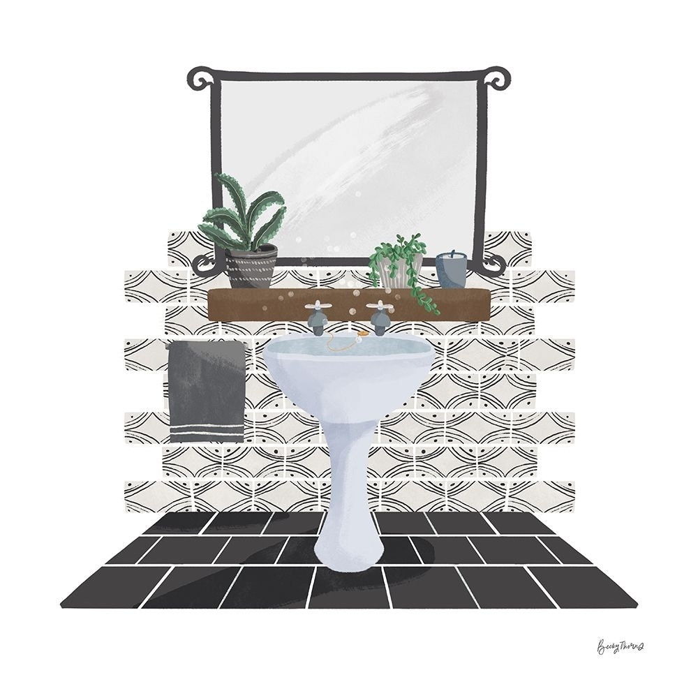 Relaxing Bathroom I Dark Poster Print - Becky Thorns-VARPDX79277 Image 1