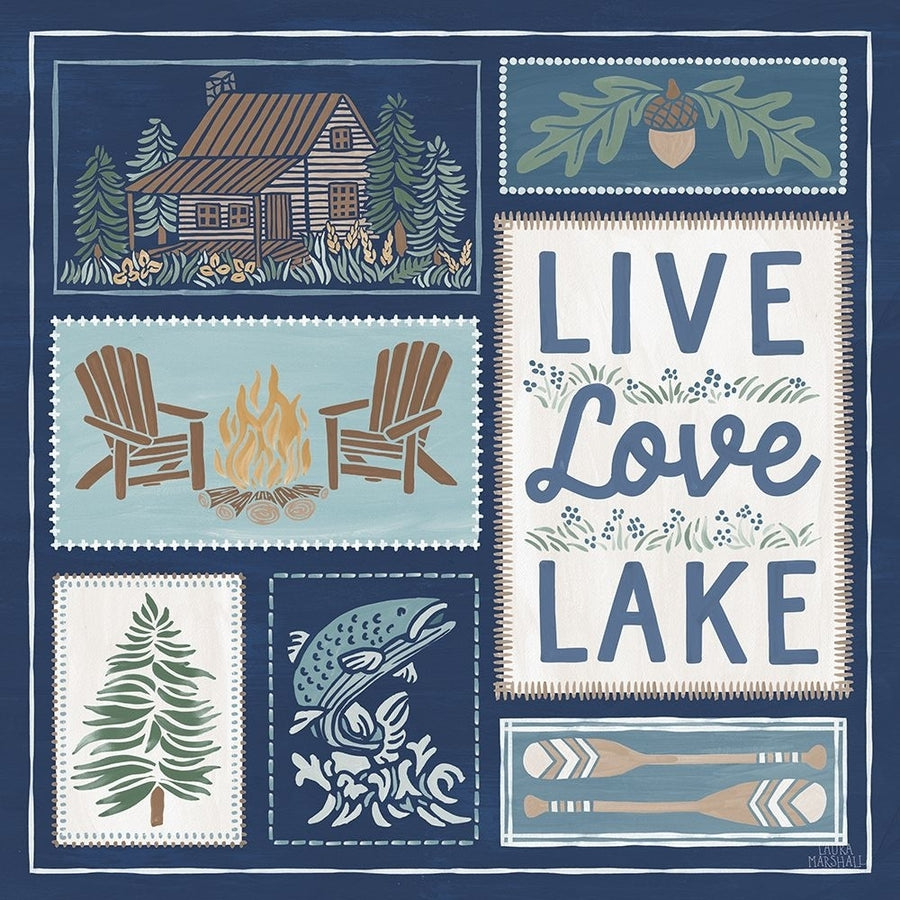 Lakeside Days VIII Blue Poster Print - Laura Marshall-VARPDX84702 Image 1