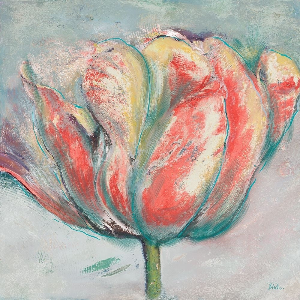 Teal and Coral Tulip Poster Print - Patricia Pinto-VARPDX8800D Image 1