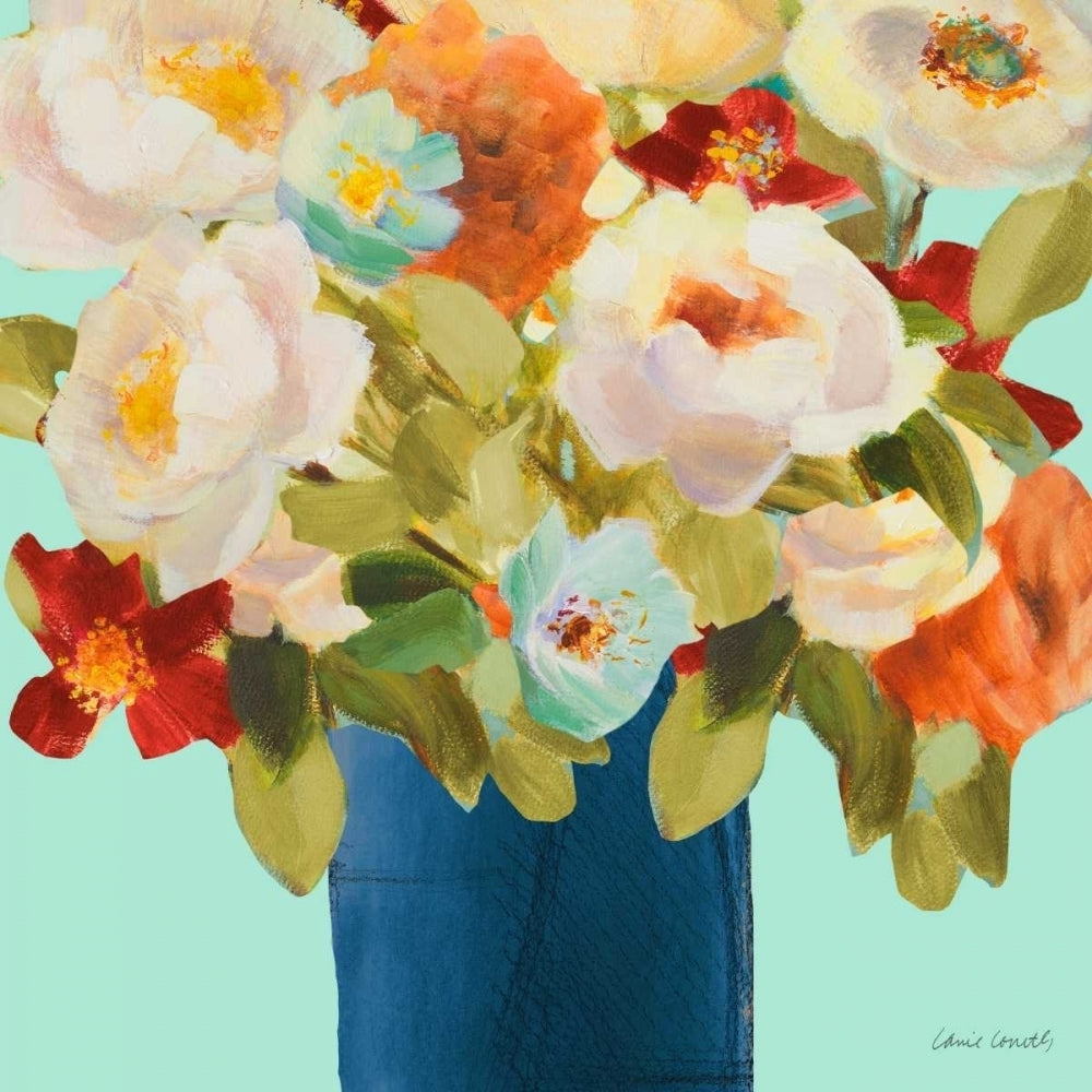 Flower Arrangement on Teal II by Lanie Loreth-VARPDX9401R Image 1